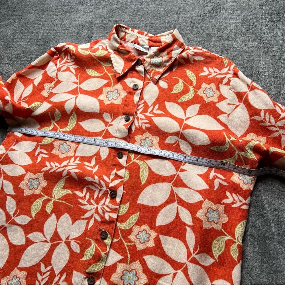Spiegel Red/Orange Floral Button Down Shirt - Picture 7 of 16